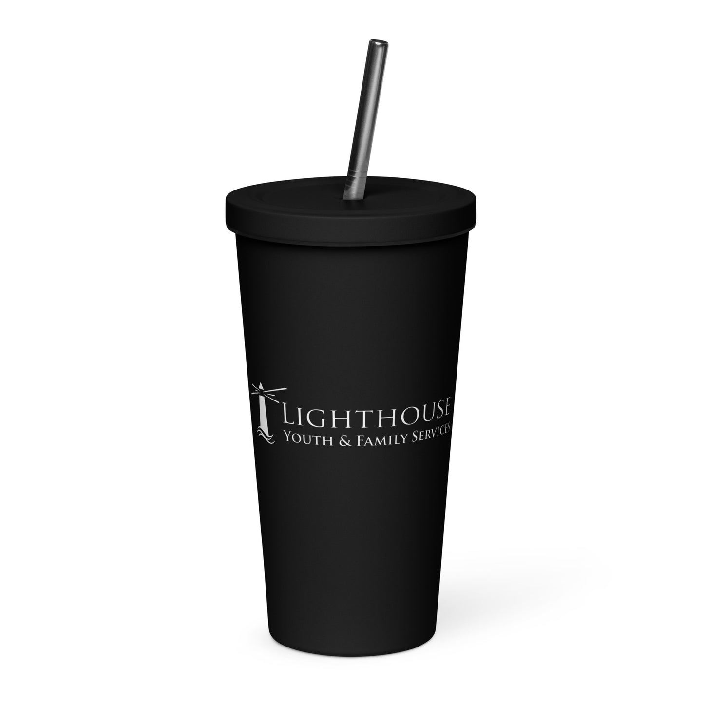 Insulated tumbler with straw