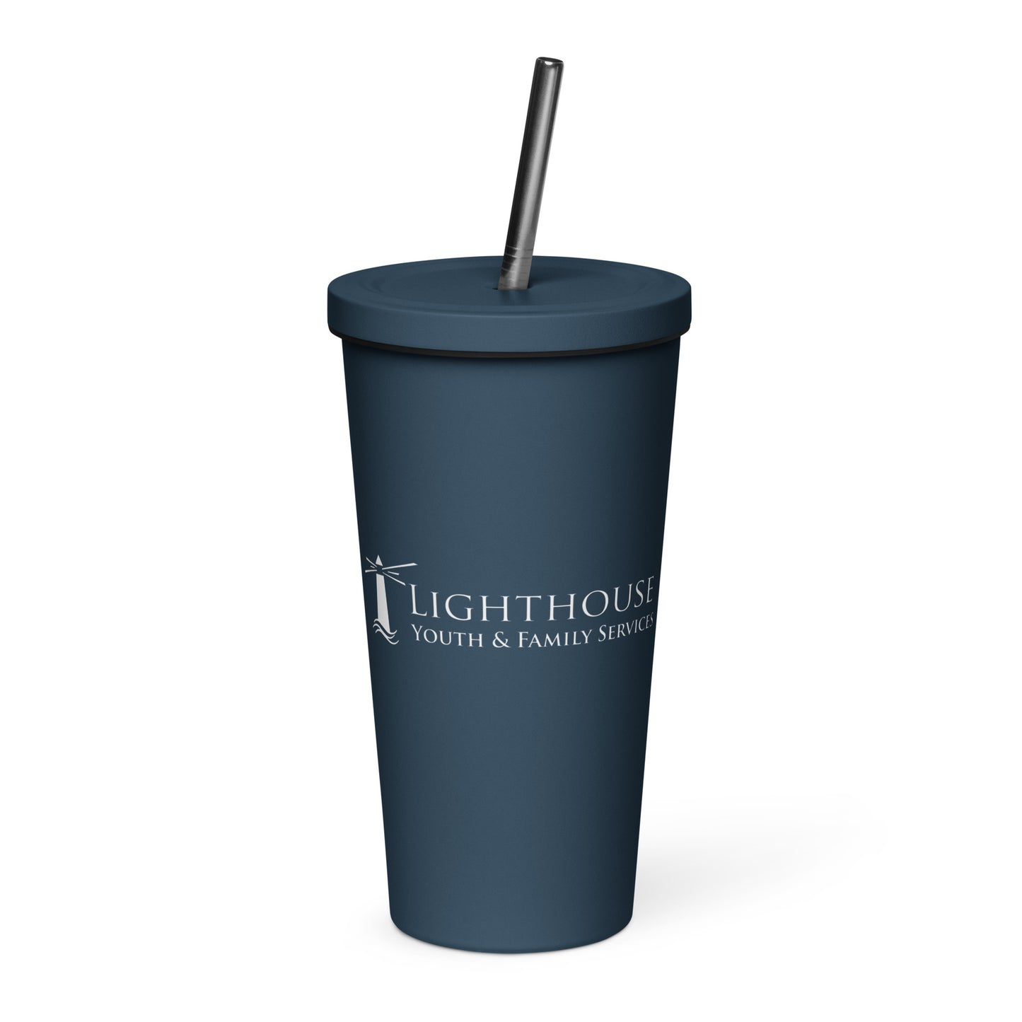 Insulated tumbler with straw