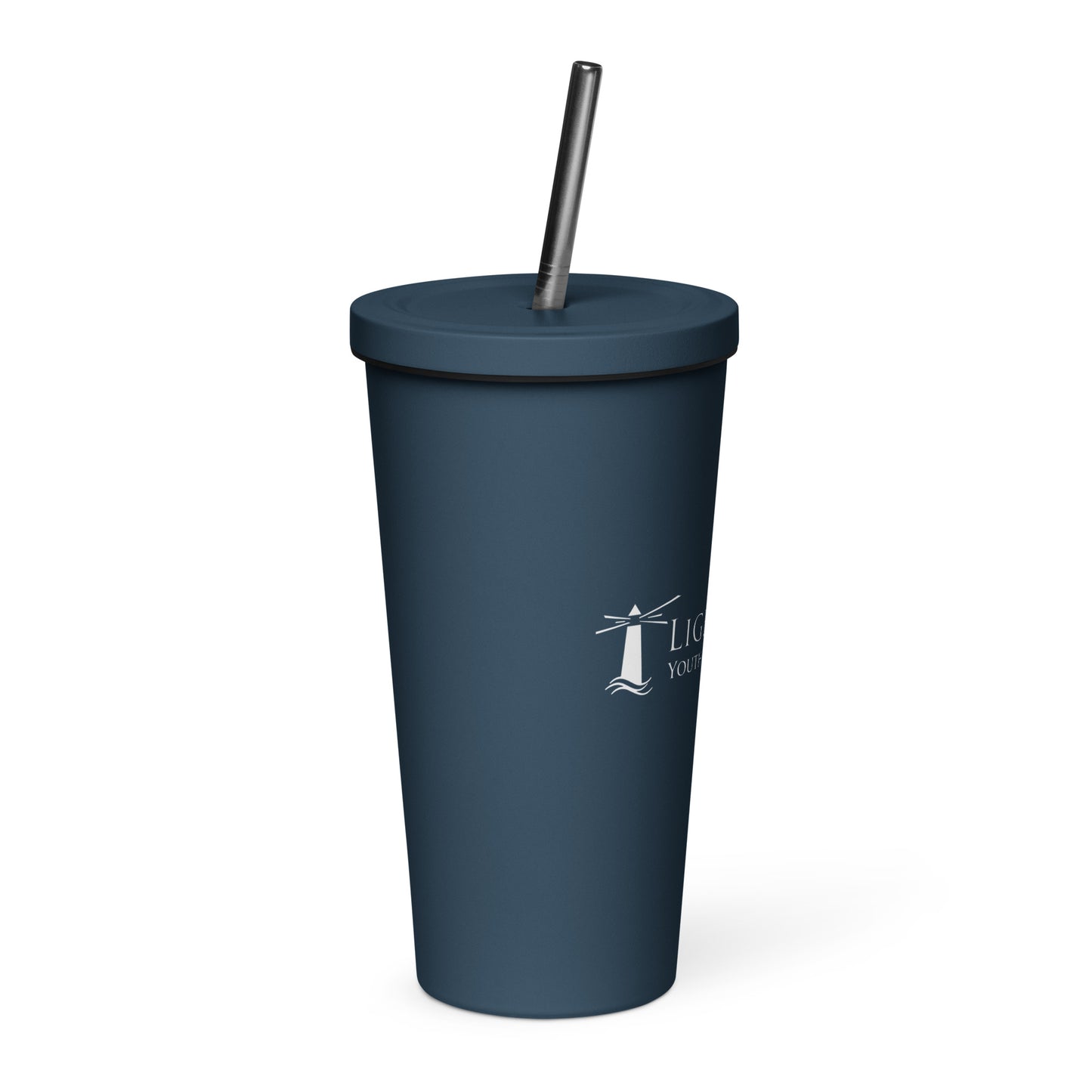 Insulated tumbler with straw