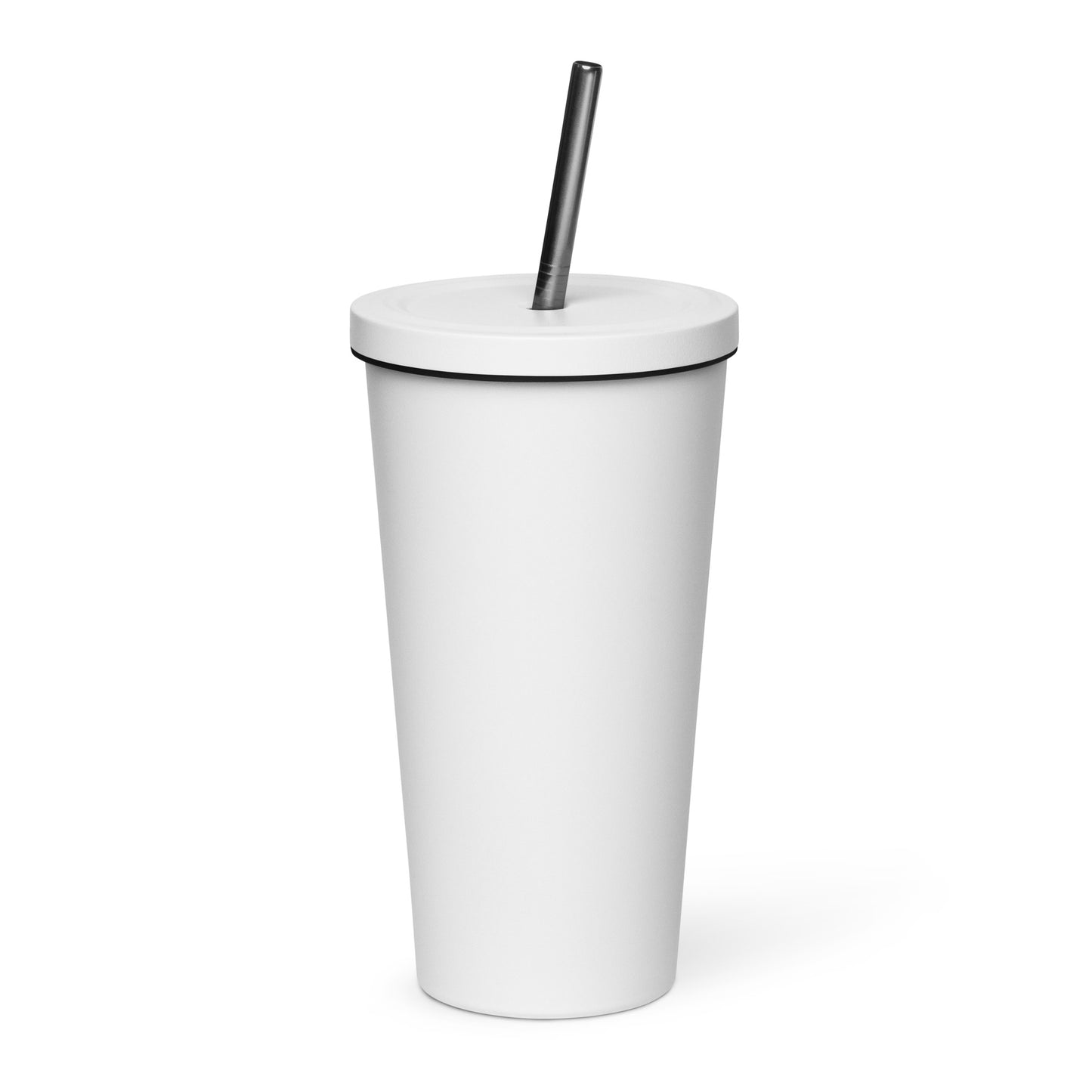 Insulated tumbler with straw