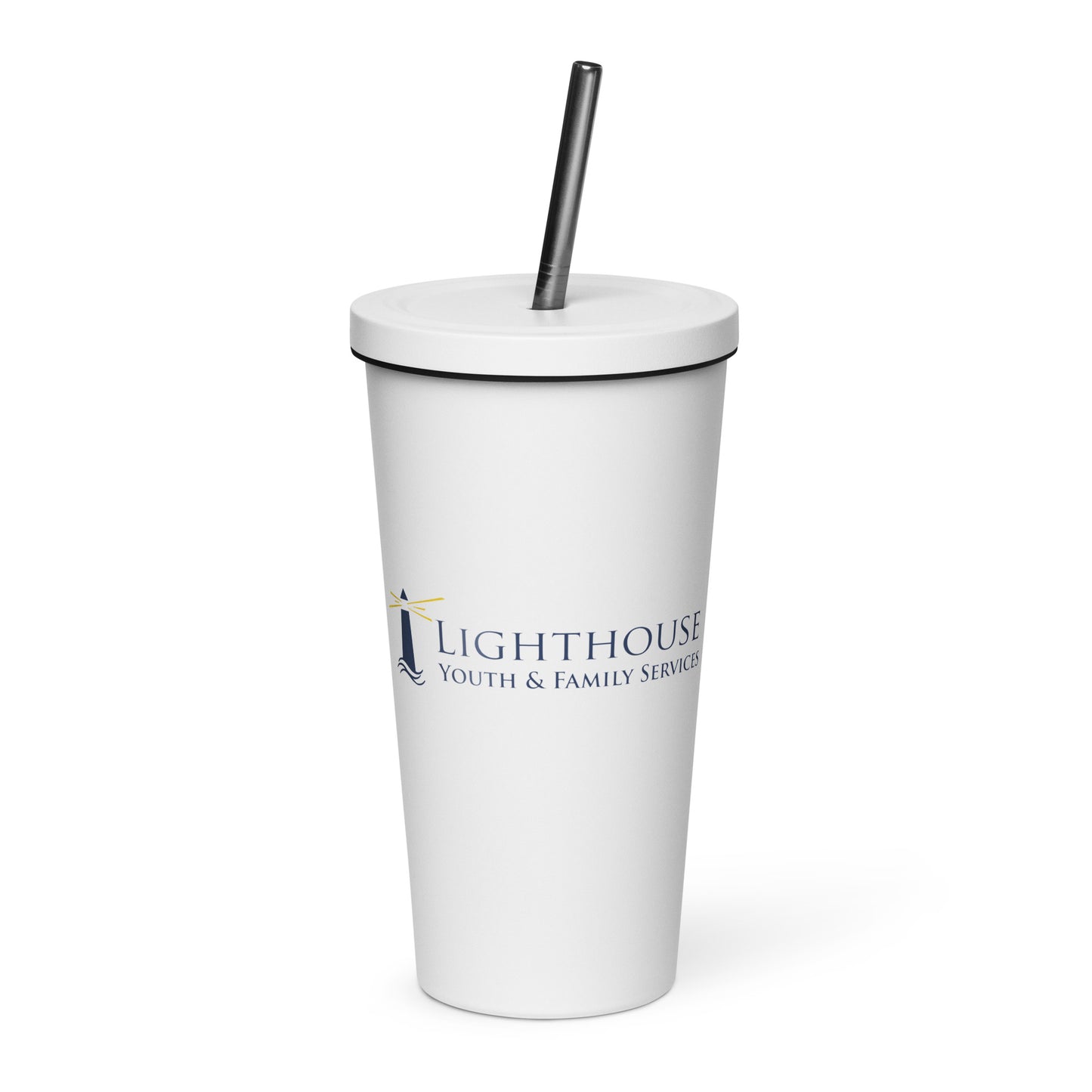 Insulated tumbler with straw