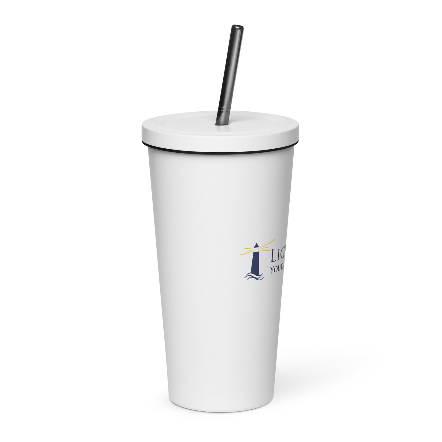 Insulated tumbler with straw