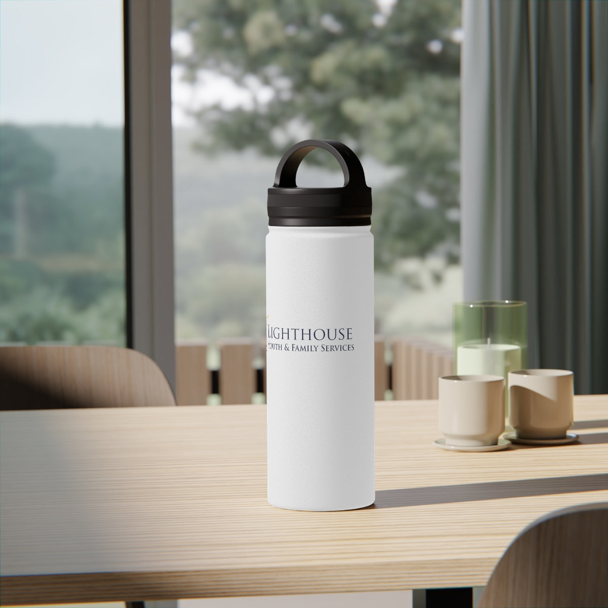 Stainless Steel Water Bottle, Handle Lid