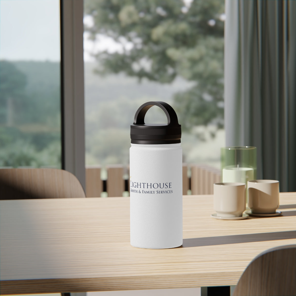 Stainless Steel Water Bottle, Handle Lid