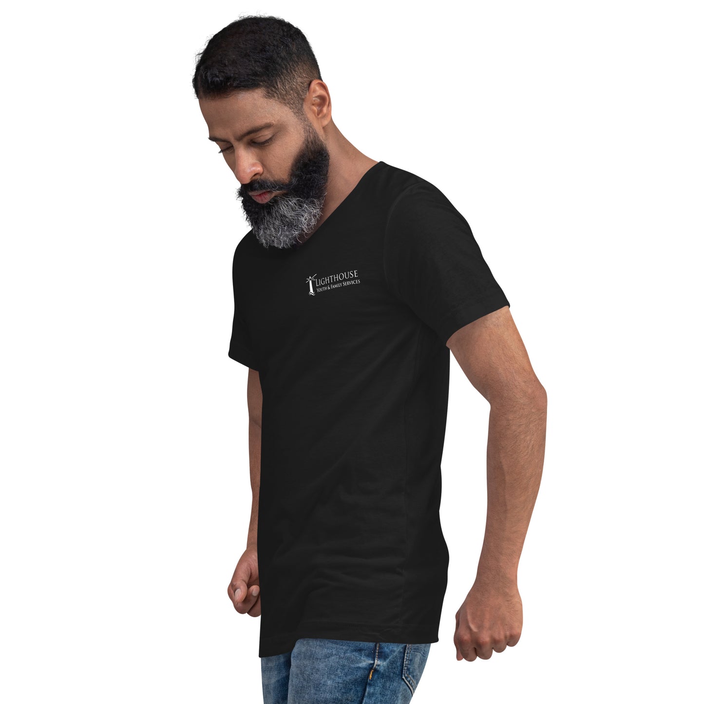 Unisex Short Sleeve V-Neck T-Shirt - Small Logo