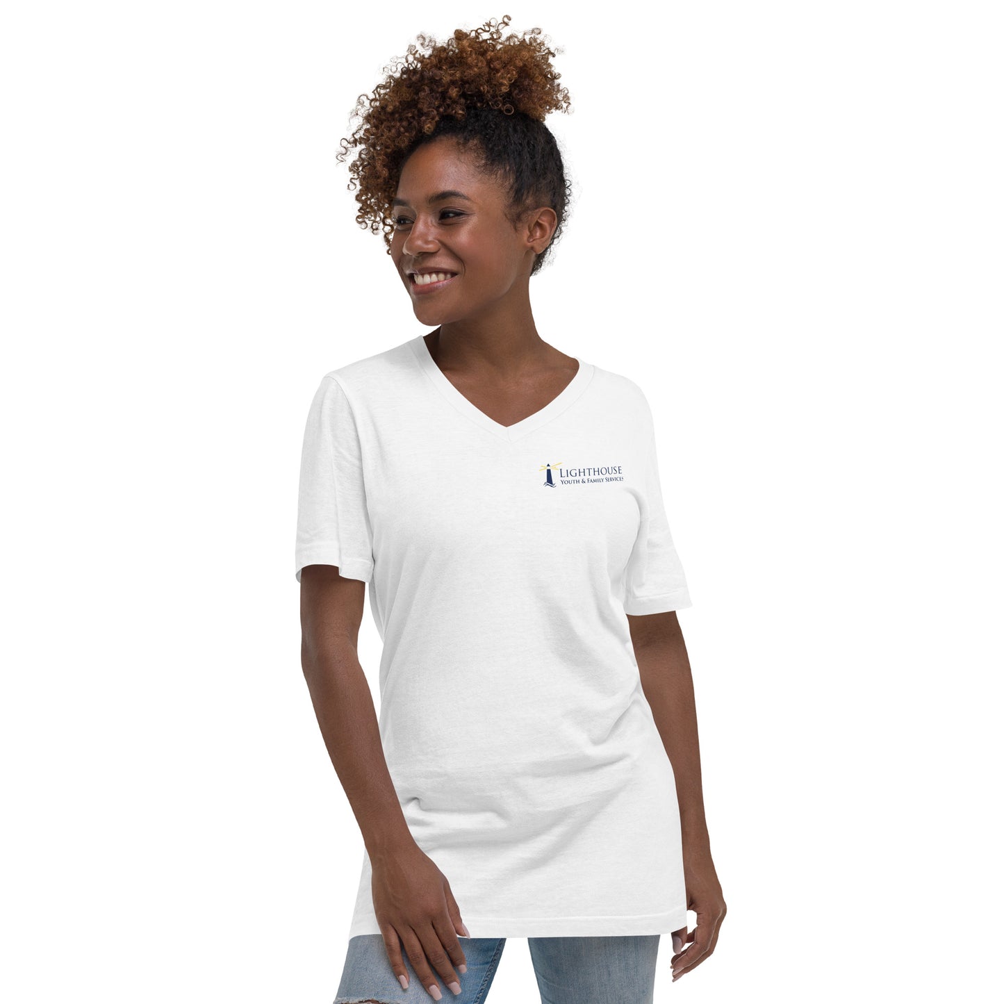 Unisex Short Sleeve V-Neck T-Shirt - Small Logo