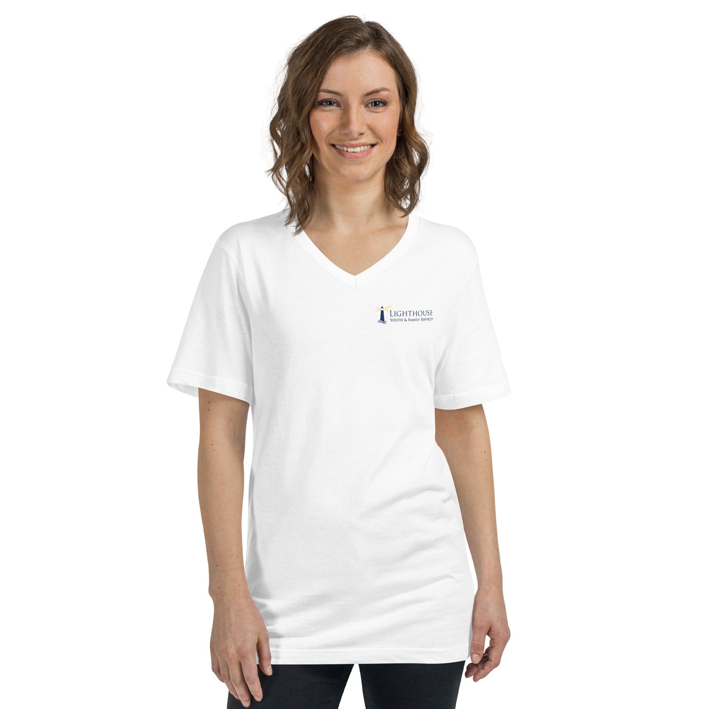 Unisex Short Sleeve V-Neck T-Shirt - Small Logo